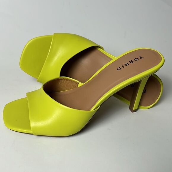 New TORRID stiletto heel wide width 8.5WW shoes slides mule bright - Picture 3 of 12